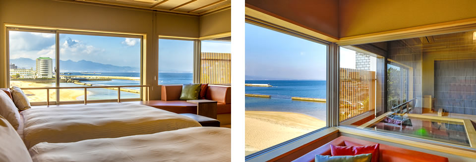 Guest room with an open-air bath��R3��